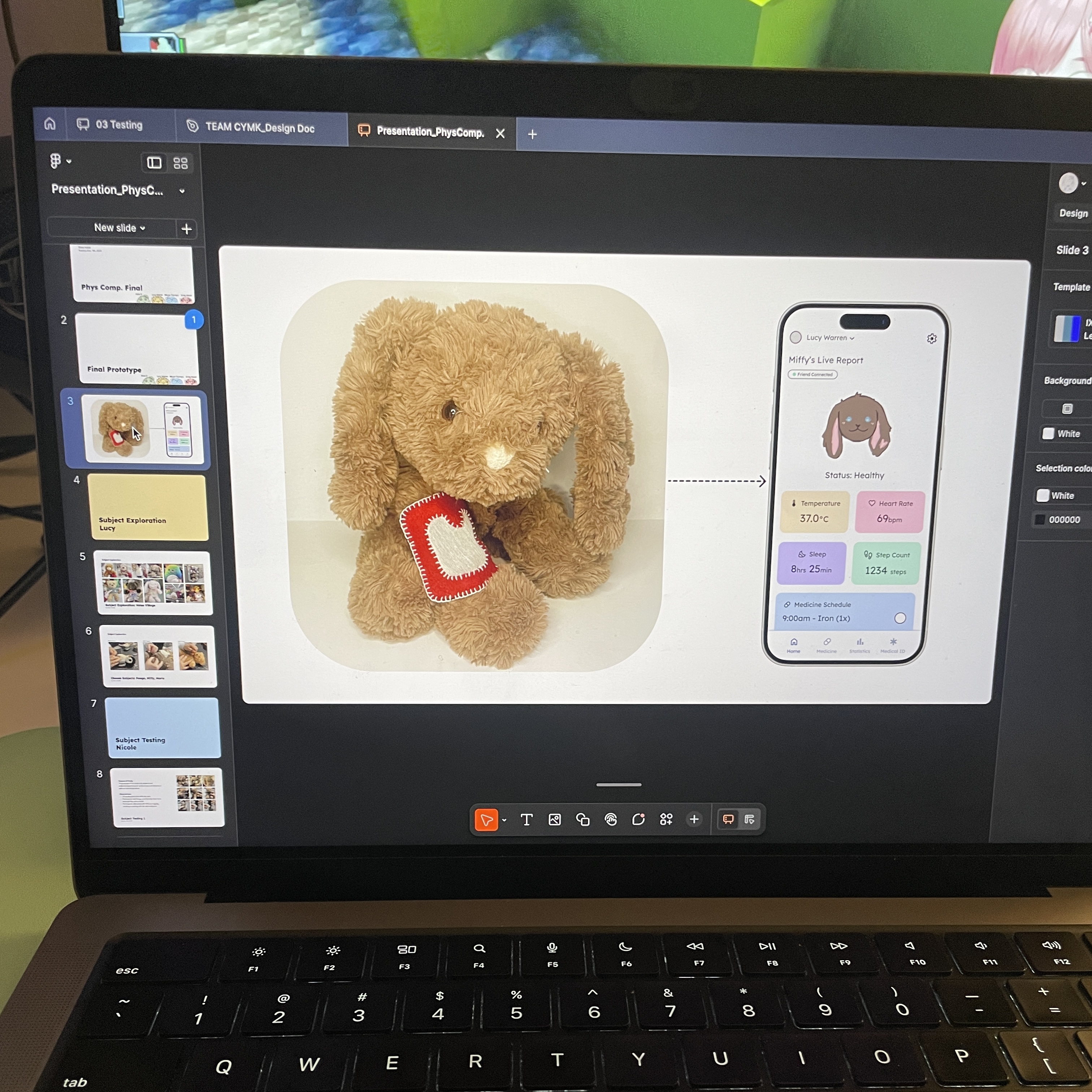 Unfortnately, our first prototype with the sensor did not work as expected. The sensor would not connect to Protopie. This is a diagram of how we wanted the prototype to function.