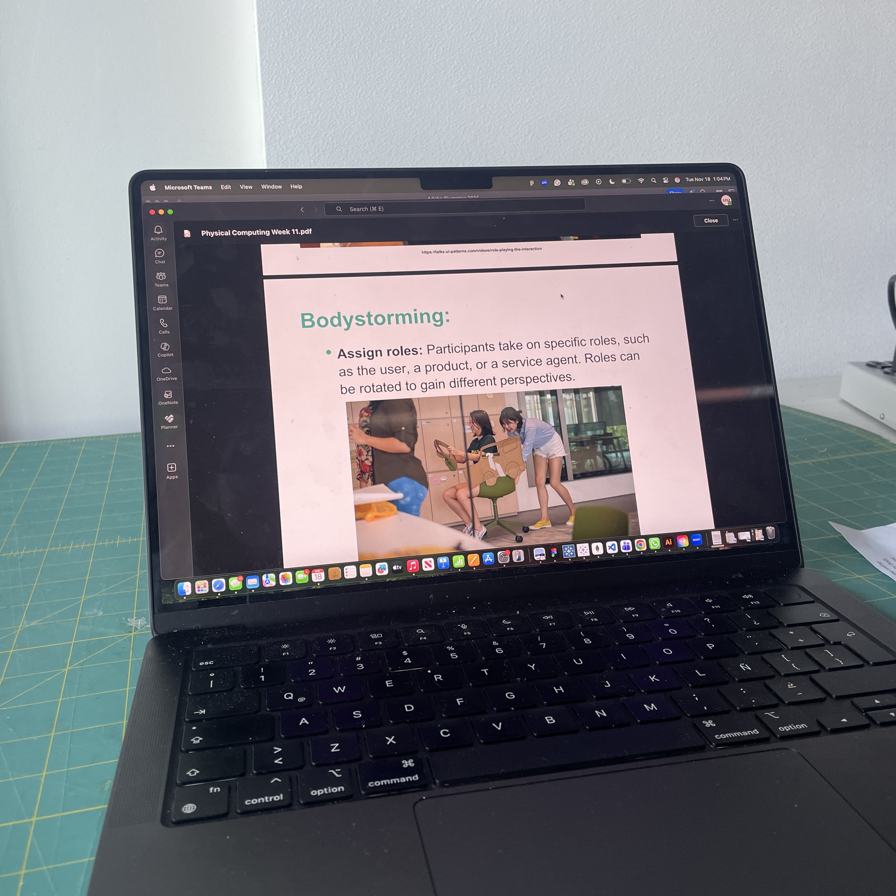 Our class participated in a bodystorming workshop.