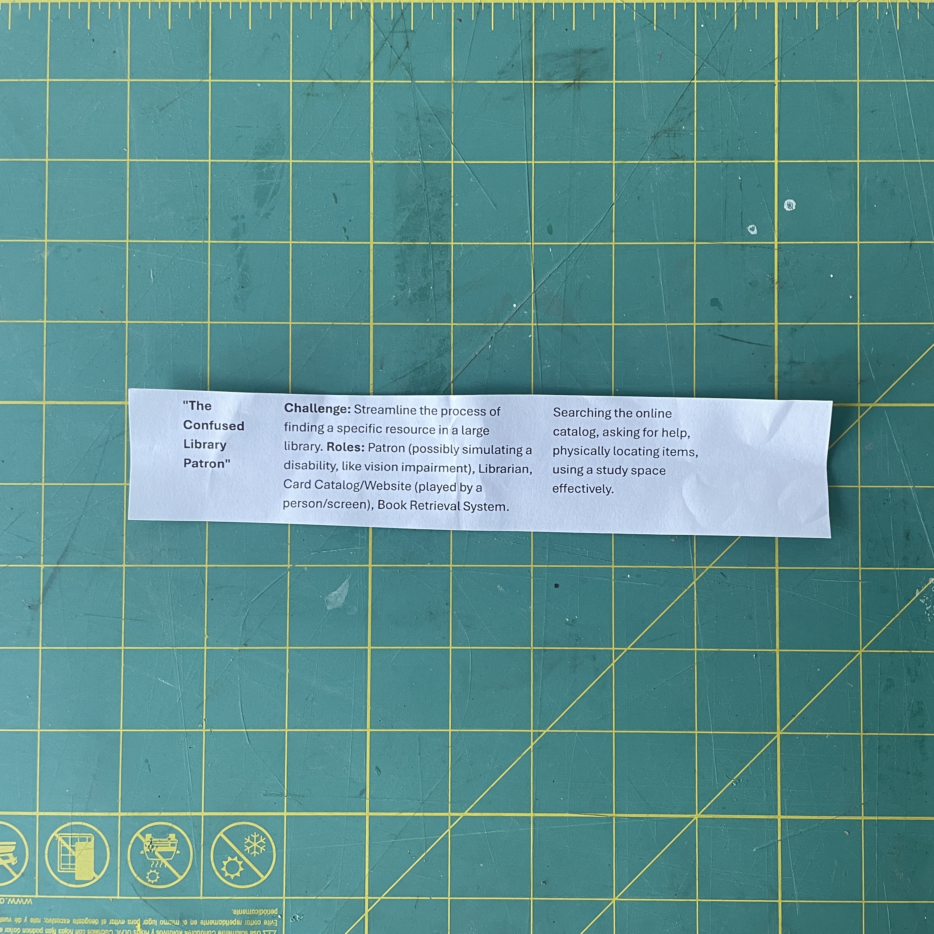 This is the prompt our group was asked to act out