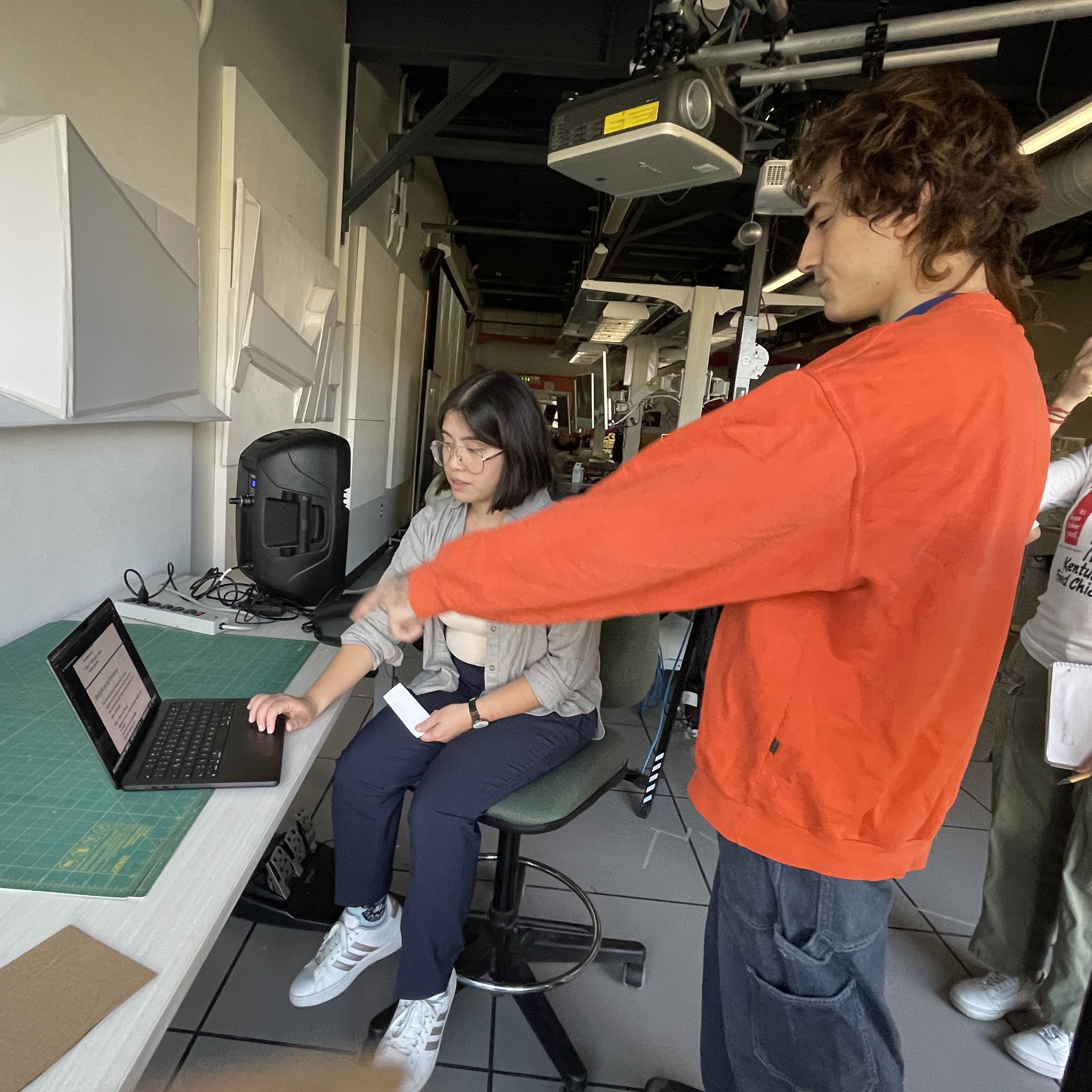 This is our group acting out the scenario