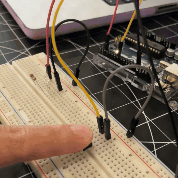 Changing LED light by clicking a button