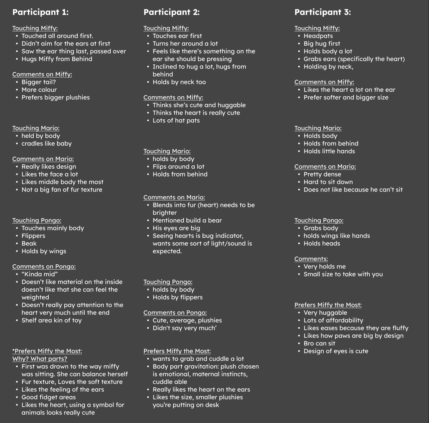 These are our research notes on our second usability test.