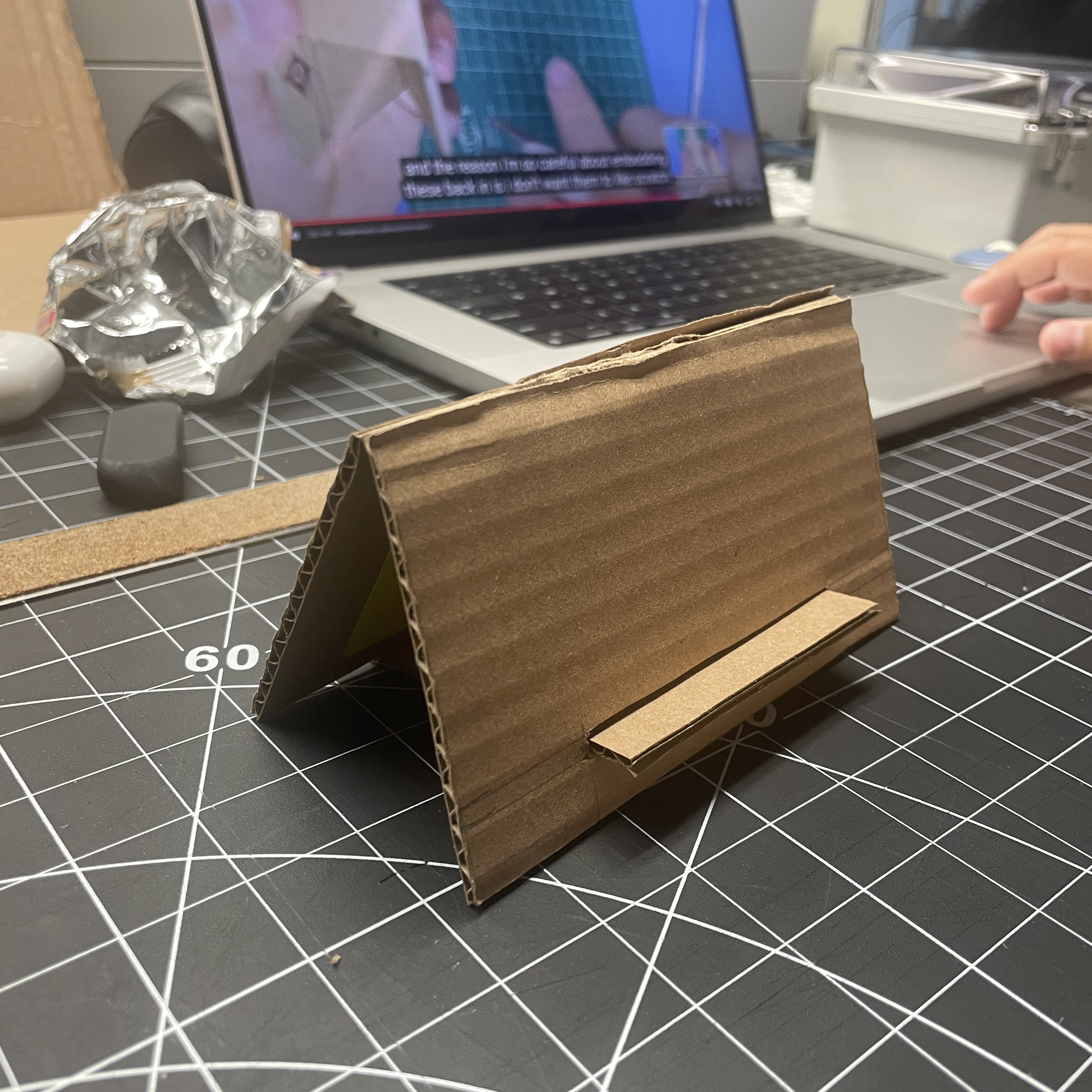Our first cardboard phone stand