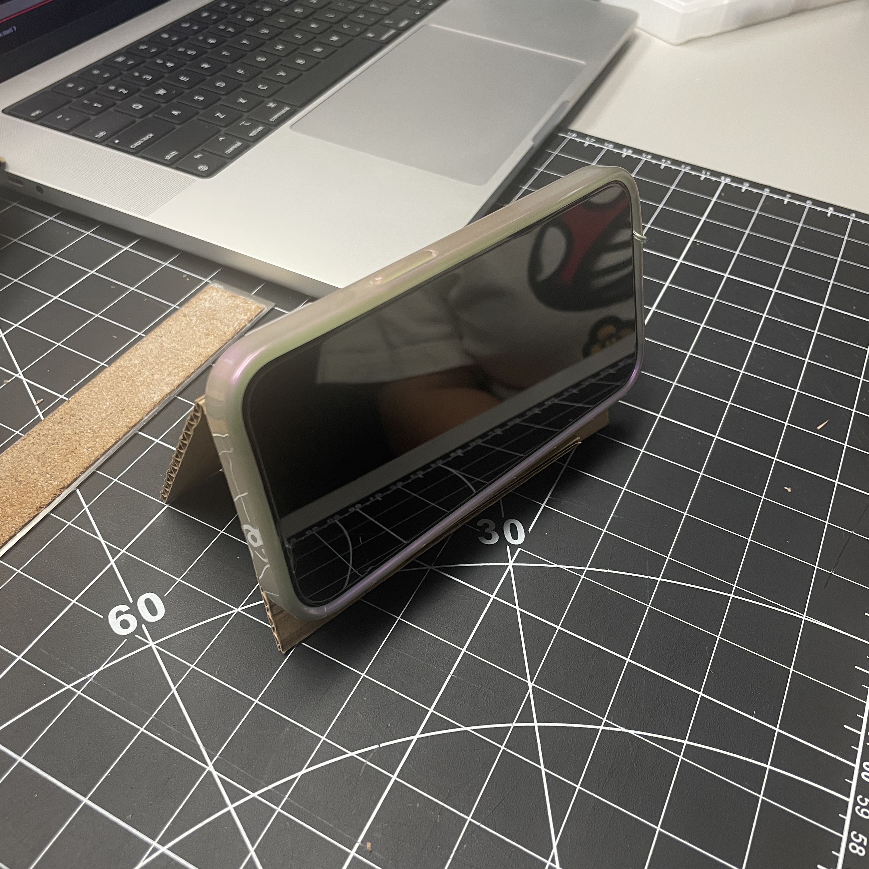 Our prototype holding a phone